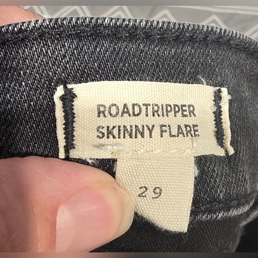 Madewell Roadtripper Skinny Flare With Split Hem In Black Size 29 - Picture 8 of 9